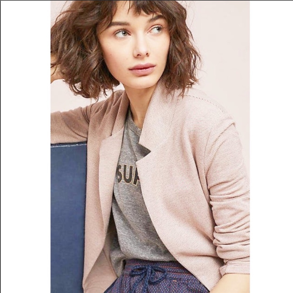 Anthropologie, Bordeaux Edie Knit Blazer